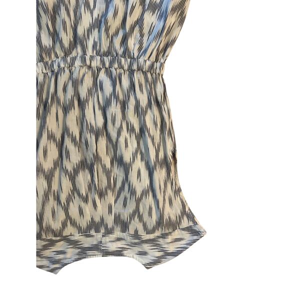 Women S Horny Toad & Co Organic Cotton Shakti Romper Egret Ikat Print White Gray - Picture 5 of 6